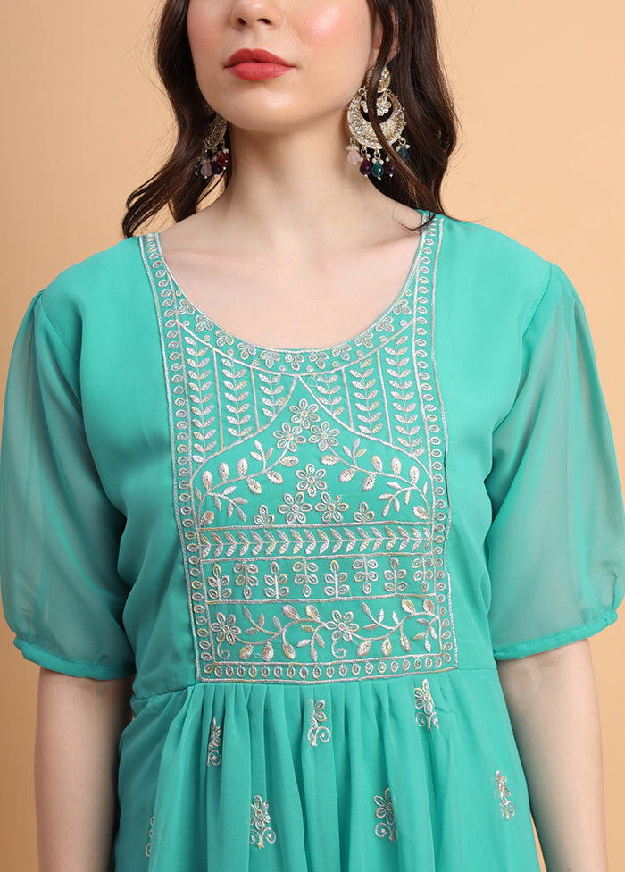 Blue Readymade Georgette Kurti