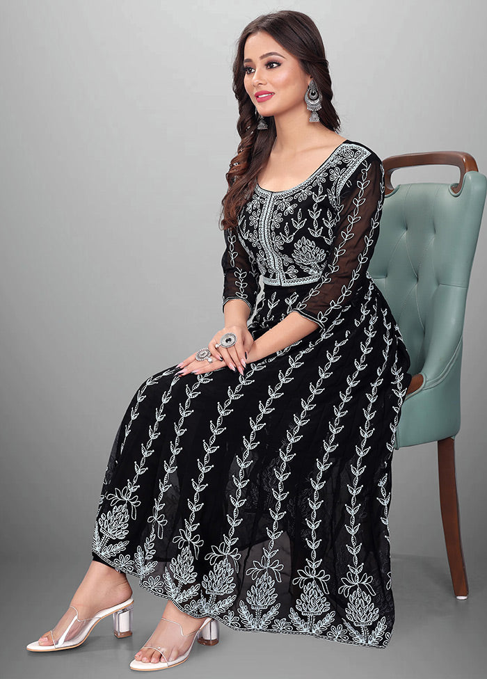 Black Readymade Georgette Kurti