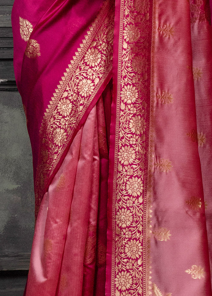 Rani Spun Silk Saree With Blouse Piece