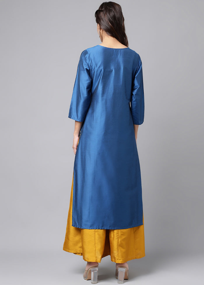 Blue Readymade Silk Kurti