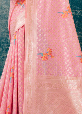 Pink Kota Cotton Saree With Blouse Piece