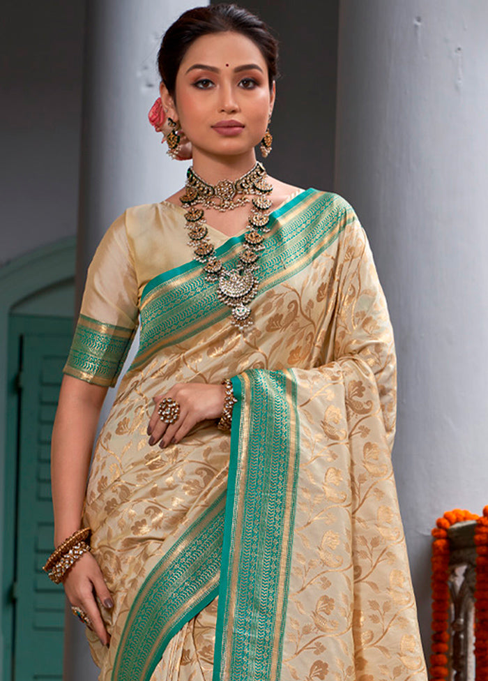 Sea Green Dupion Silk Saree With Blouse Piece