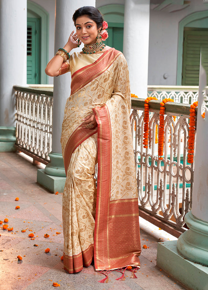 Maroon Dupion Silk Saree With Blouse Piece