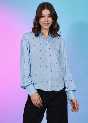 Sky Blue Readymade Viscose Top