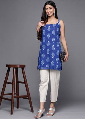 Blue Readymade Cotton Kurti