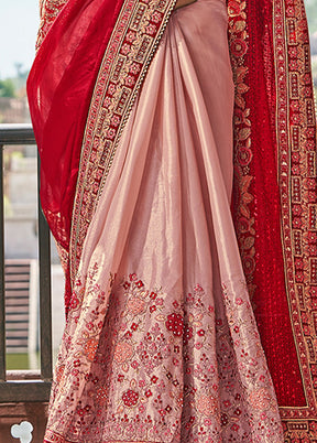 Red Silk Saree With Blouse Piece