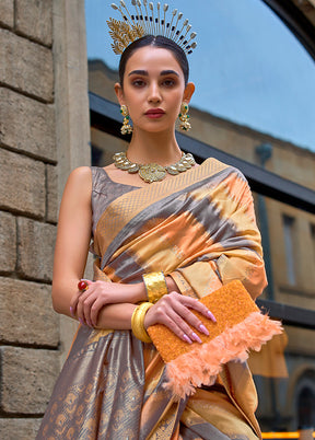 Yellow Dupion Silk Saree With Blouse Piece