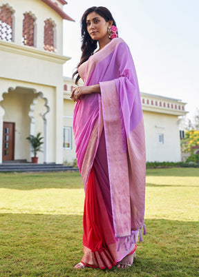 Lavender Georgette Saree With Blouse Piece