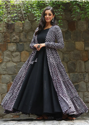 Black Readymade Georgette Indian Dress