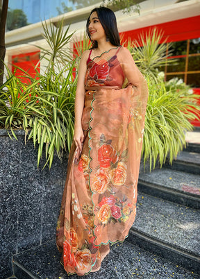 Yellow Organza Saree With Blouse Piece