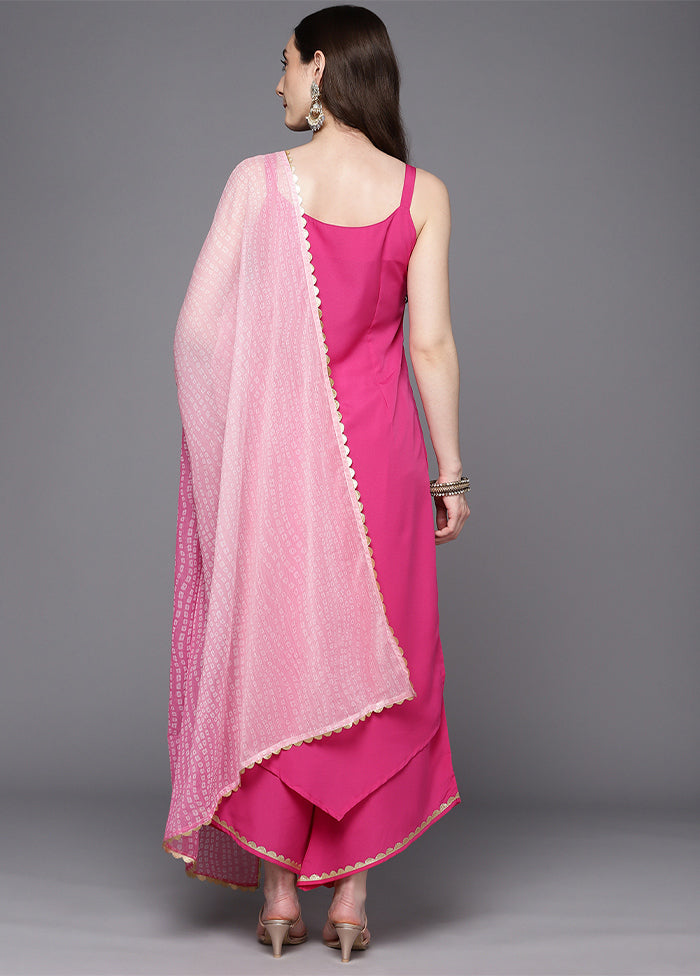 3 Pc Pink Readymade Silk Suit Set