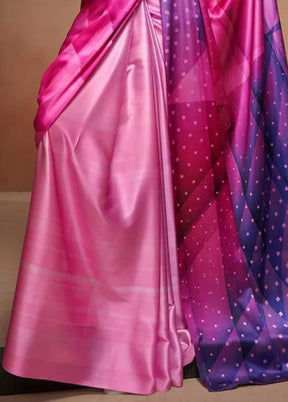 Pink Silk Saree With Blouse Piece