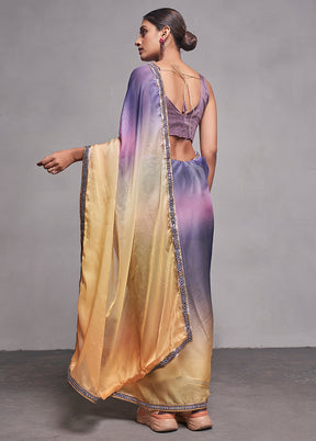 Multicolor Organza Saree With Blouse Piece