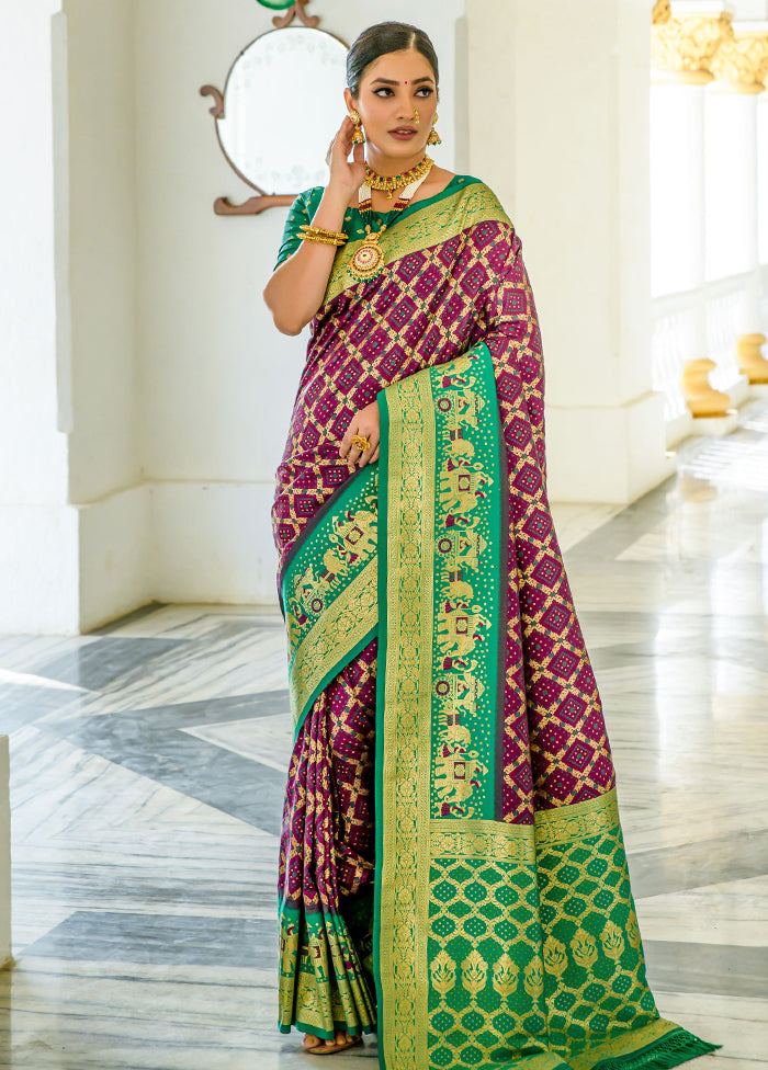 Wine Dupion Silk Saree With Blouse Piece