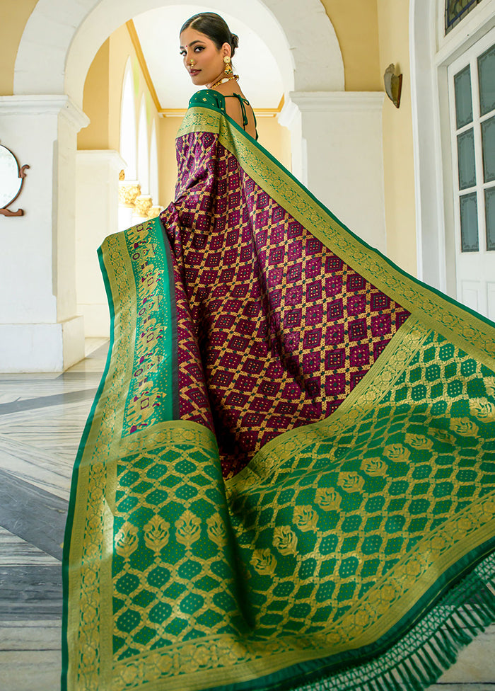 Wine Dupion Silk Saree With Blouse Piece