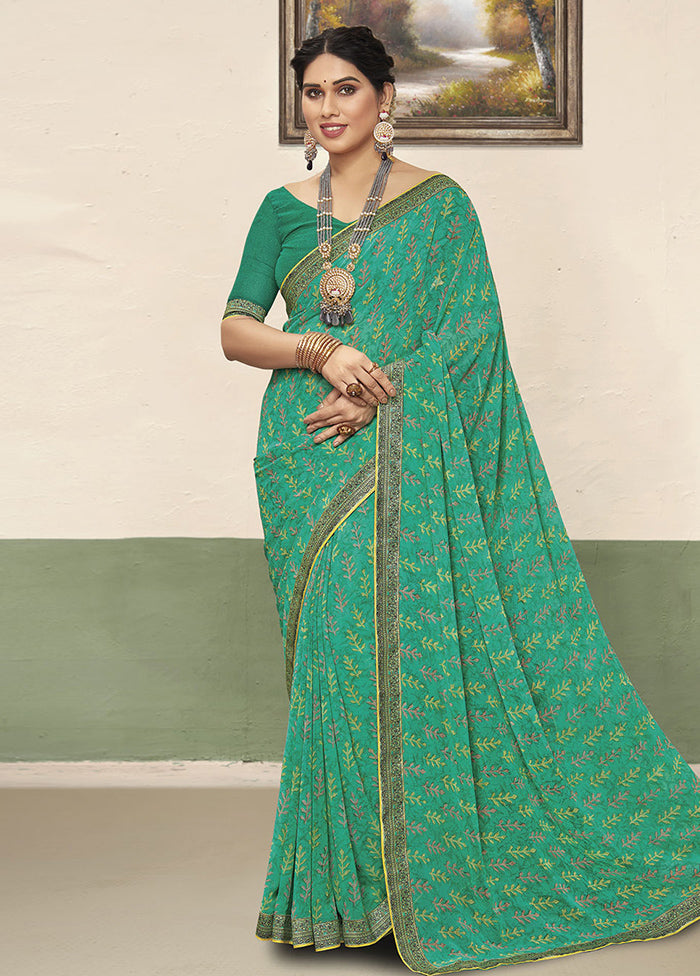 Rama Georgette Saree With Blouse Piece