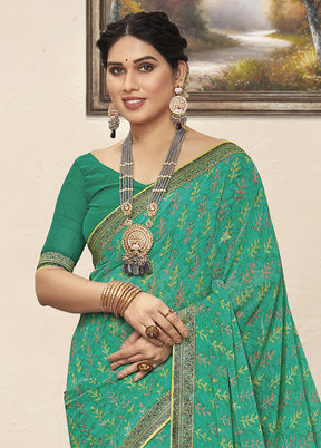 Rama Georgette Saree With Blouse Piece