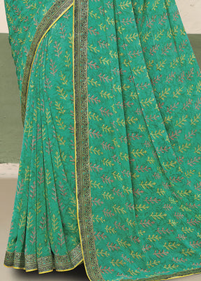 Rama Georgette Saree With Blouse Piece