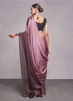 Mauve Silk Saree With Blouse Piece