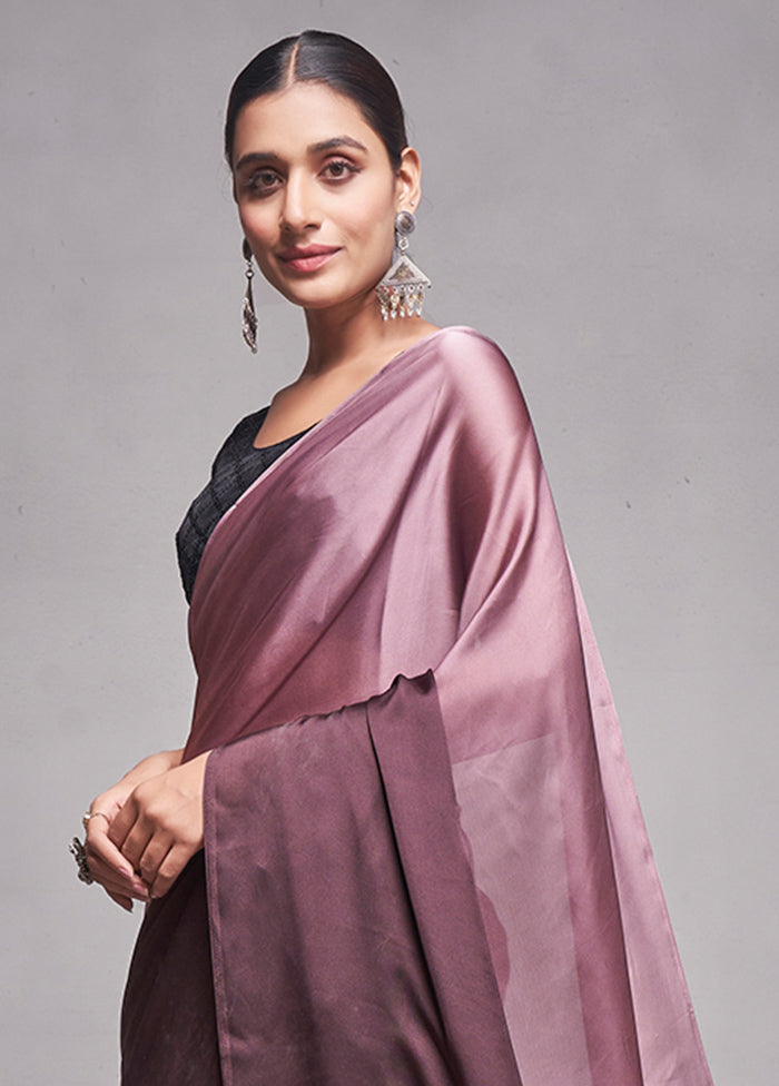 Mauve Silk Saree With Blouse Piece