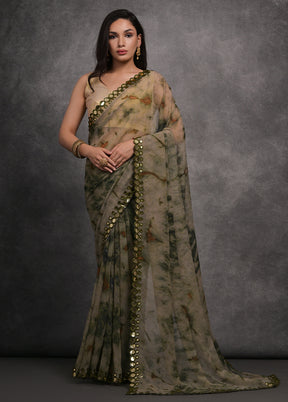 Grey Georgette Saree With Blouse Piece