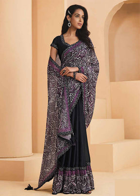 Purple Dupion Silk Saree With Blouse Piece