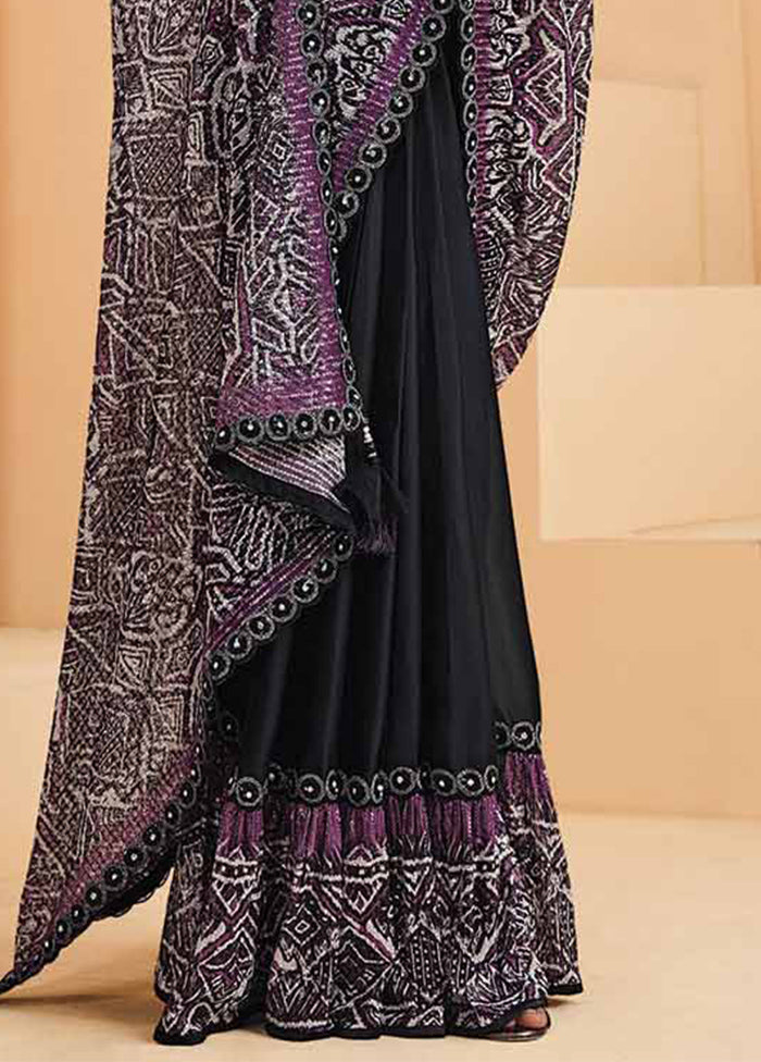 Purple Dupion Silk Saree With Blouse Piece