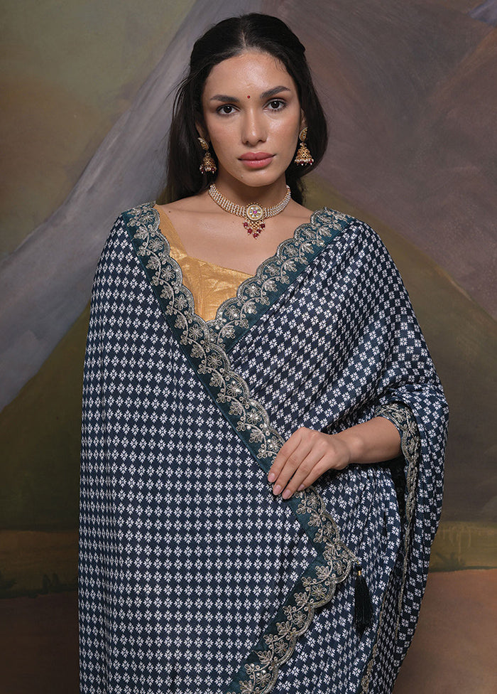 Grey Silk Saree With Blouse Piece