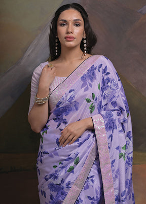 Blue Silk Saree With Blouse Piece