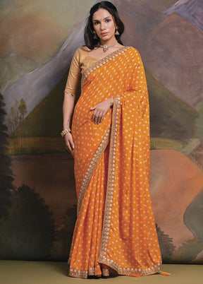 Mustard Silk Saree With Blouse Piece