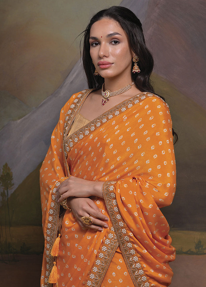 Mustard Silk Saree With Blouse Piece