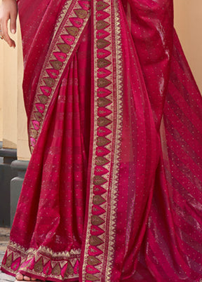 Maroon Dupion Silk Saree With Blouse Piece