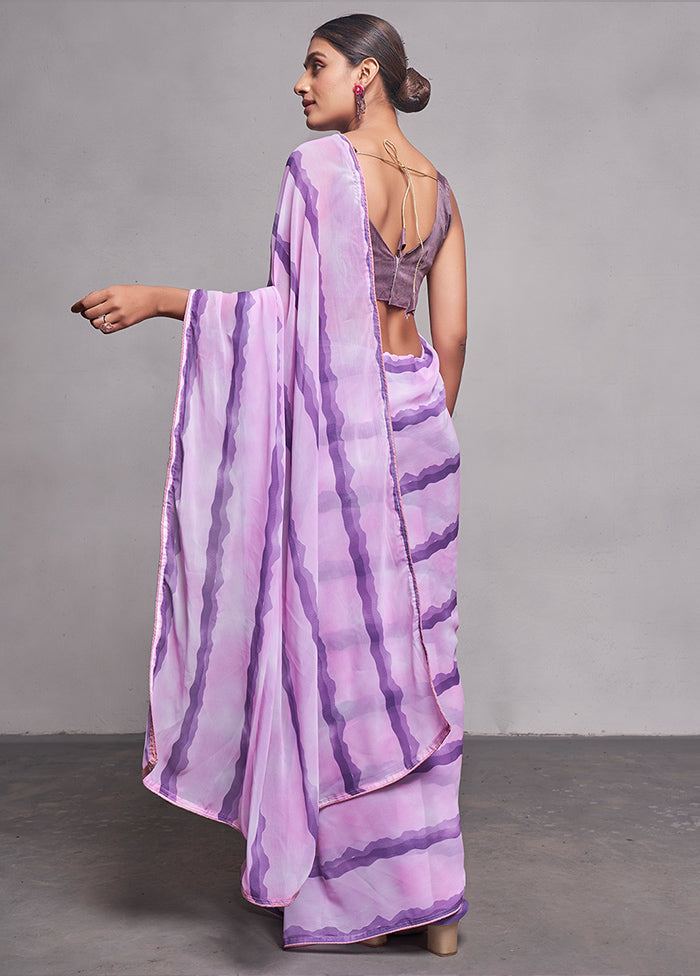 Voilet Georgette Saree With Blouse Piece