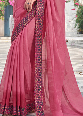 Burgundy Silk Saree With Blouse Piece