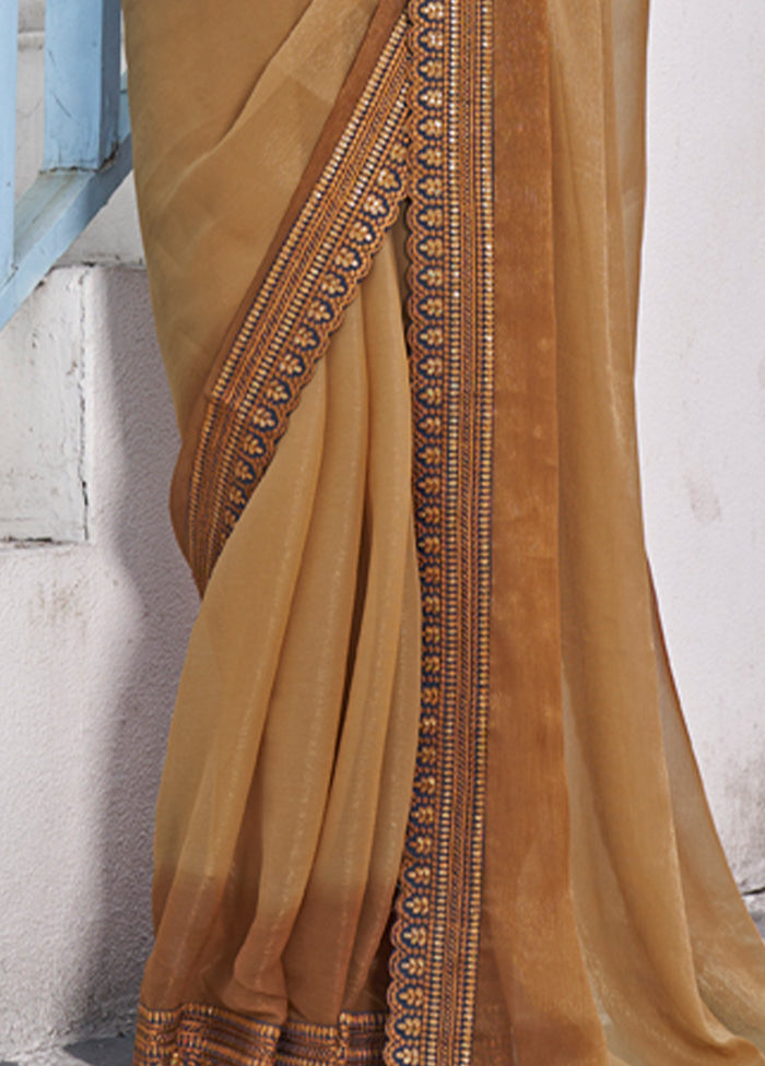 Brown Silk Saree With Blouse Piece