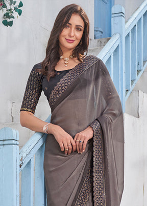 Beige Silk Saree With Blouse Piece