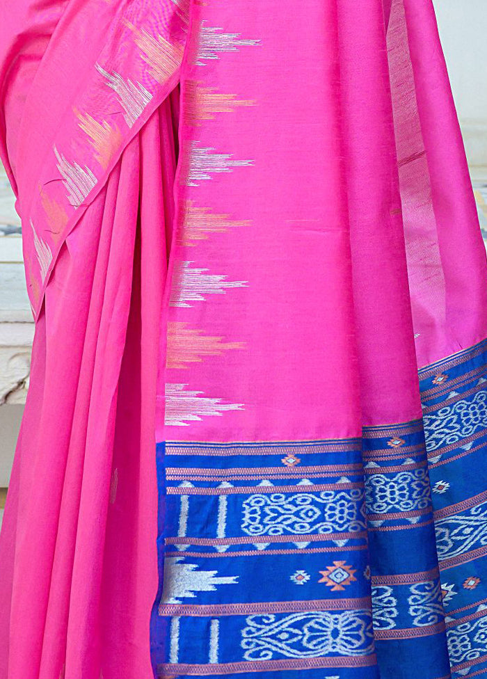 Pink Dupion Silk Saree With Blouse Piece