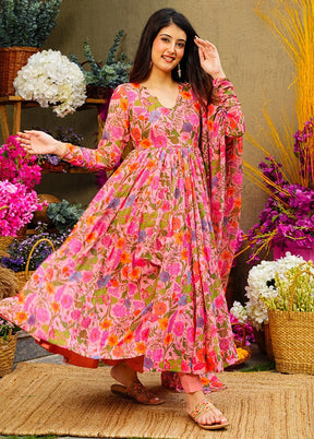 3 Pc Pink Readymade Silk Suit Set