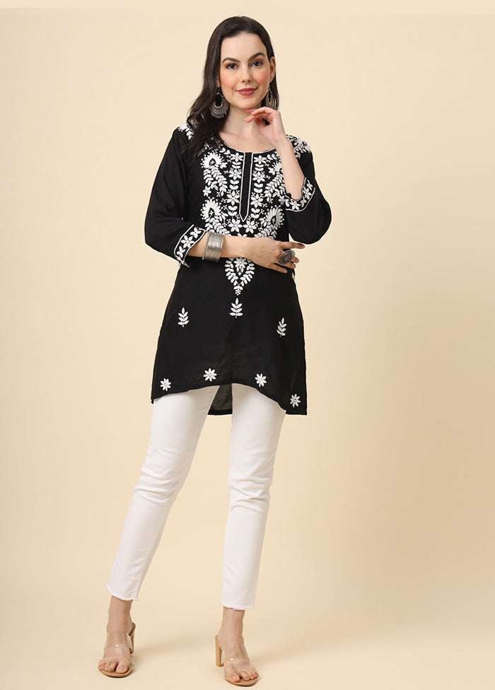 Black Readymade Rayon Kurti