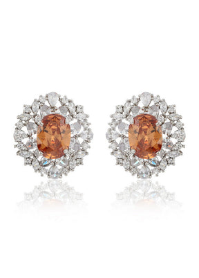Estele American Diamond Earrings with Burning Fancy Stone for Women