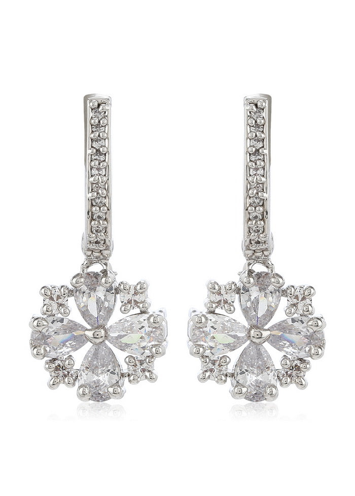 Estele American Diamond Hoop Earrings For Women