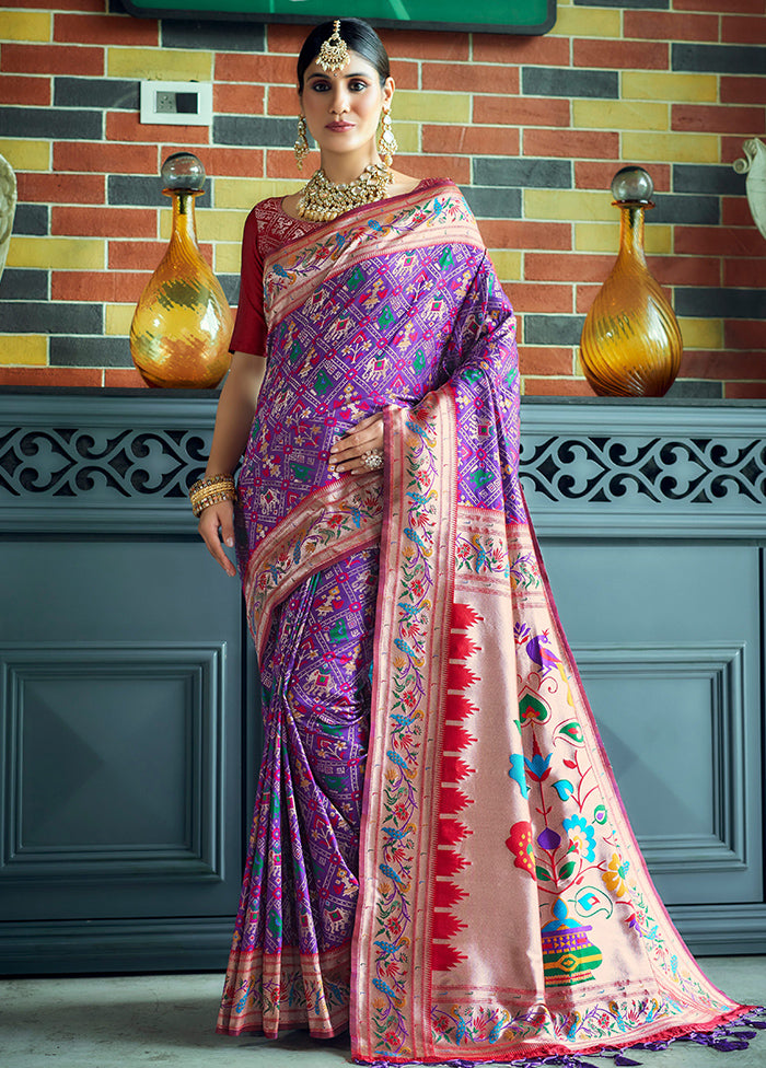 Wine Dupion Silk Saree With Blouse Piece