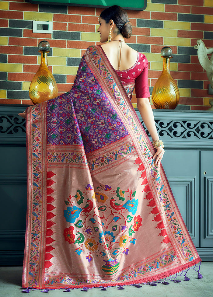 Wine Dupion Silk Saree With Blouse Piece