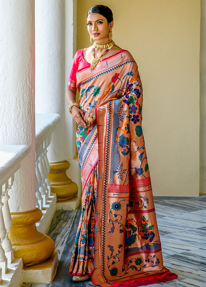 Rani Dupion Silk Saree With Blouse Piece