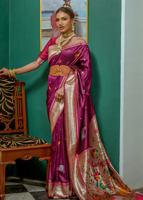 Wine Dupion Silk Saree With Blouse Piece