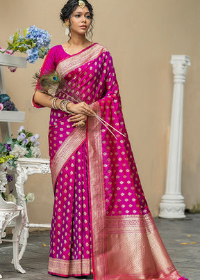 Wine Spun Silk Saree With Blouse Piece