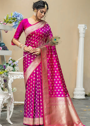 Wine Spun Silk Saree With Blouse Piece