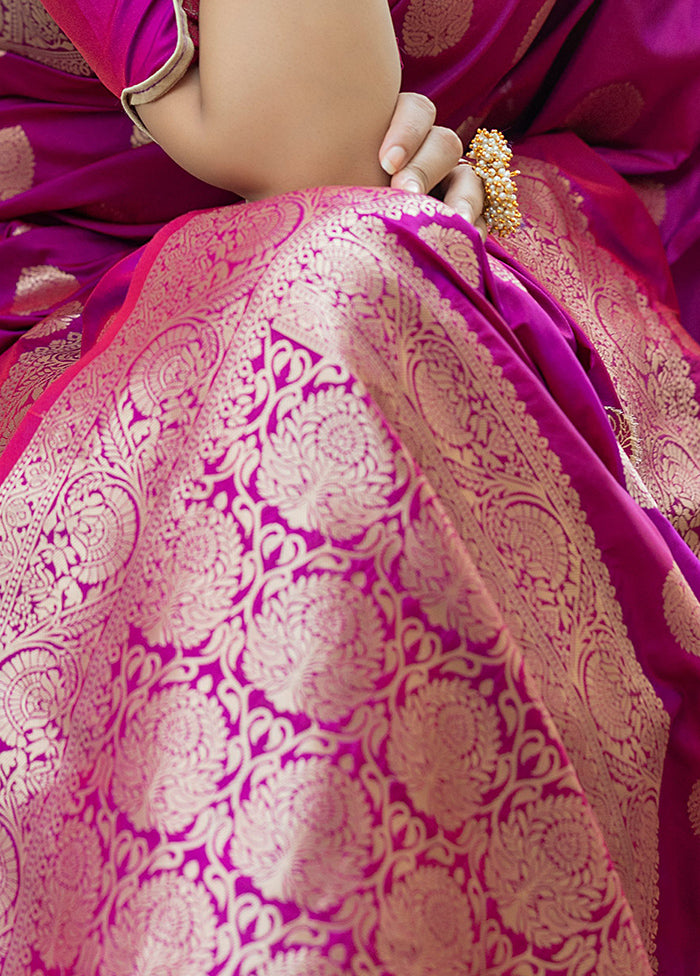 Wine Silk Saree With Blouse Piece