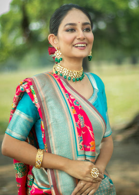 Rani Dupion Silk Saree With Blouse Piece