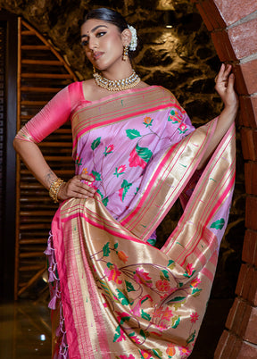 Purple Dupion Silk Saree With Blouse Piece